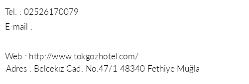 Tokgz Hotel & Apart telefon numaralar, faks, e-mail, posta adresi ve iletiim bilgileri